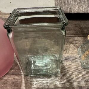 Clear Glass Square Jar